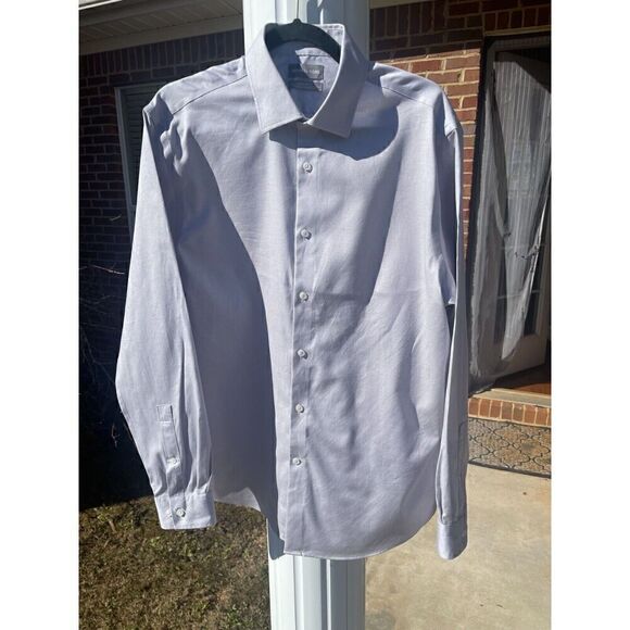 Michael Kors Button-Up Shirt Men's L Gray Airsoft Stretch Long Sleeves Collared - Picture 1 of 5